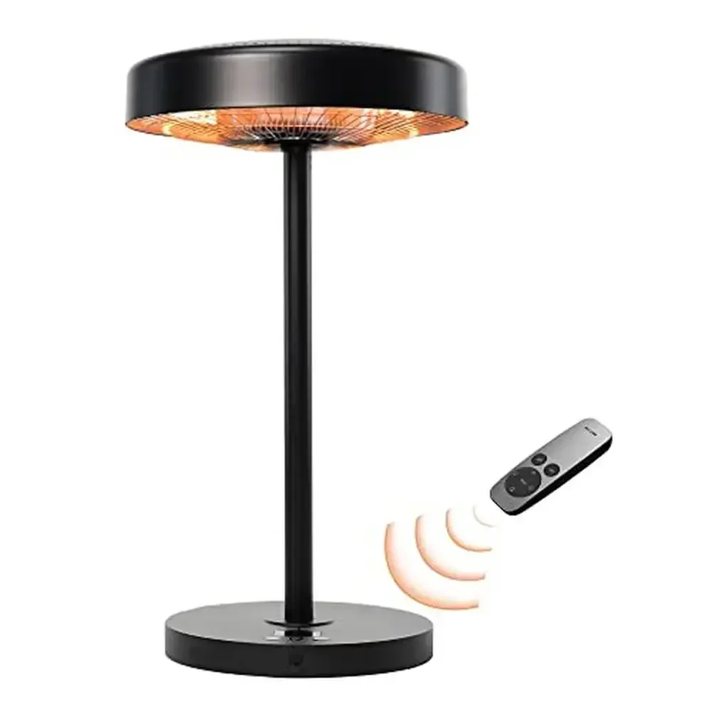 Portable Patio Heater with 1500W Power USB Charging IP65 Waterproof 3 Heat Settings Remote Control Timer ETL Certified