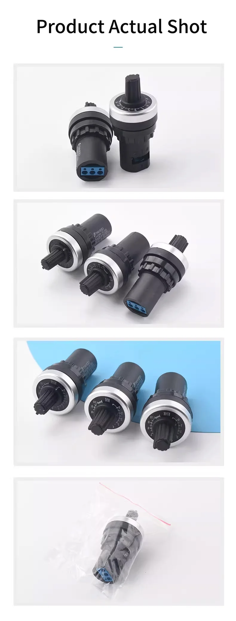 LA42DWQ-22 Potentiometer-Frequenzumrichter, 1K/2K/5K/10K Drehzahlregelung mit Knopfkappe – Detail 2