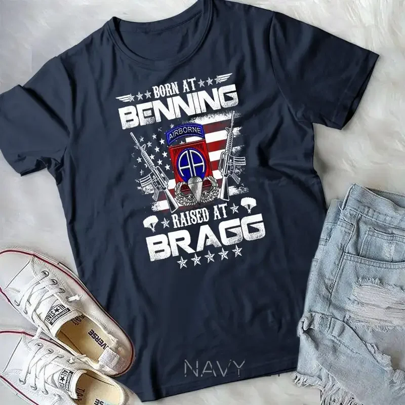 82nd Airborne Division Born At Ft Benning Raised Fort Bragg Unisex T shirt