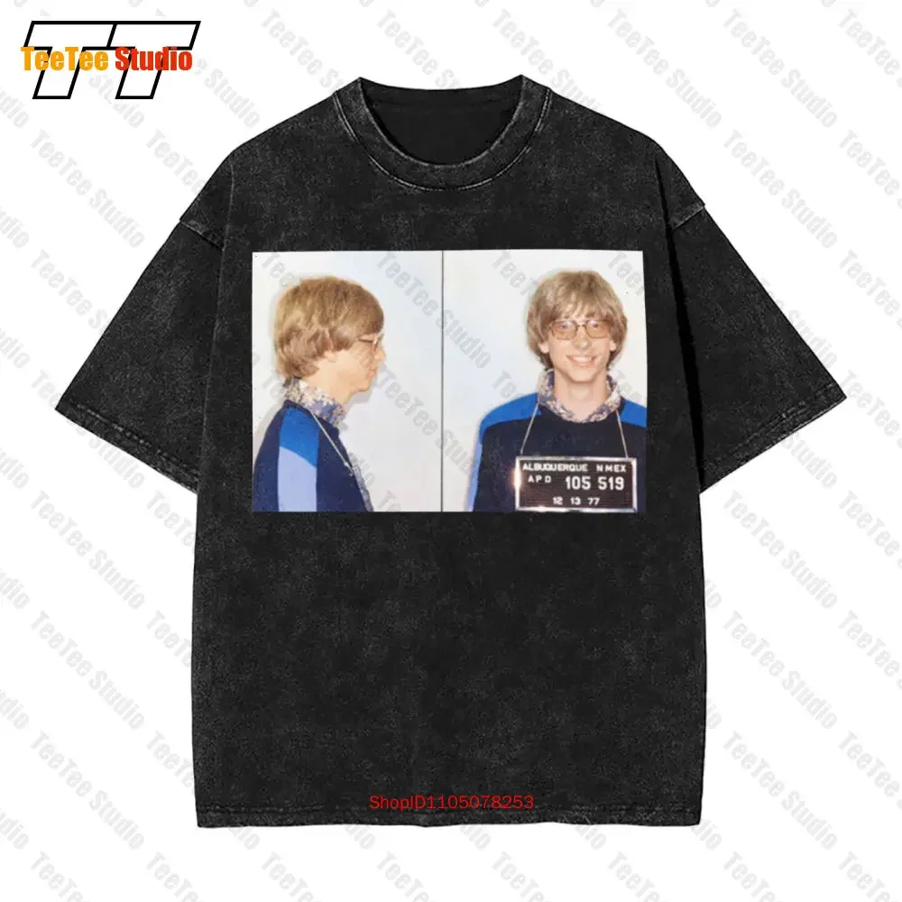 Bill Gates Mug Shot Picture Photo Vintage Oversized T-Shirt 30HX