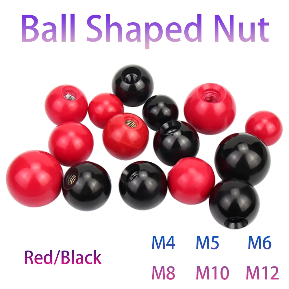 1-10Pcs M4/5/6/8/10/12/16 Spherical Threaded Head Clamping Nut Knob Bakelite/Copper/Iron Core Ball Machine Tool Handwheel Handle