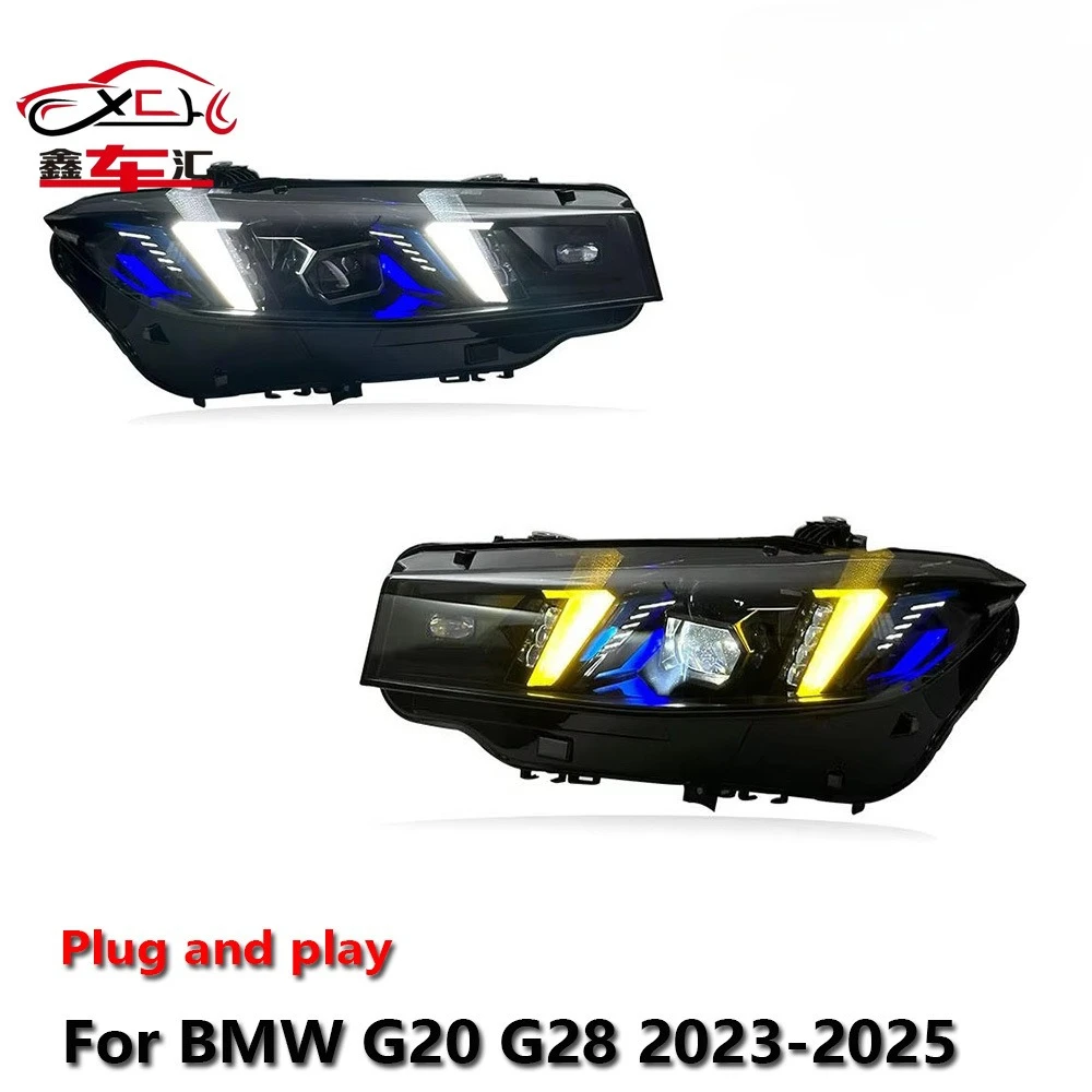 

Car LED Headlight For BMW G20 G80 2022-2024 Dual Color DRL Brake Turn Signal Lamp Plug and Play