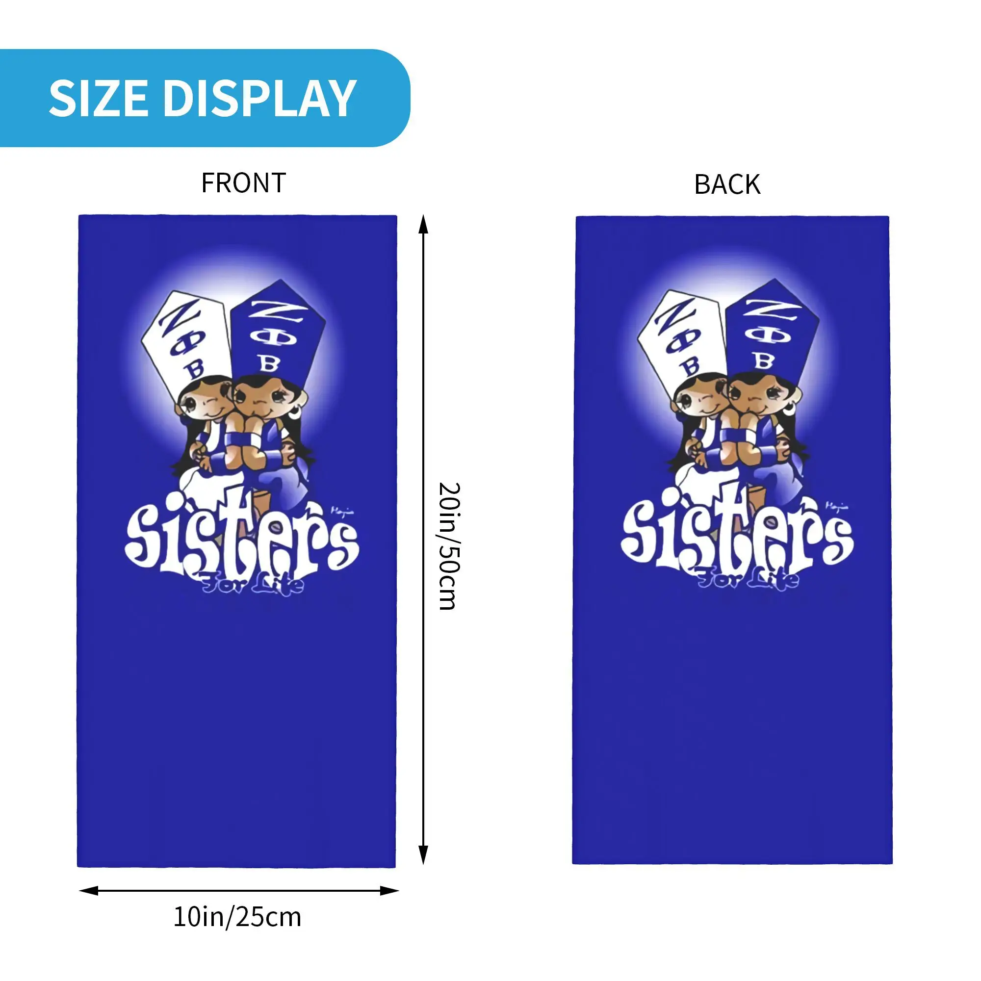 Custom Zeta Phi Beta Sisterly Love Bandana Neck Gaiter for Hiking Running Women Men Wrap Scarf Greek Letter 1920 Headband Warmer