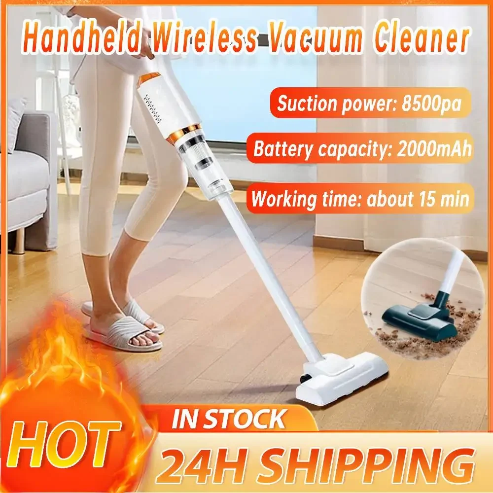 

Handheld Wireless Vacuum Cleaner USB Rechargeable 2000mAh Mopping Machine Large Suction Vacuum Cleaner for Vehicle Home Cleaning