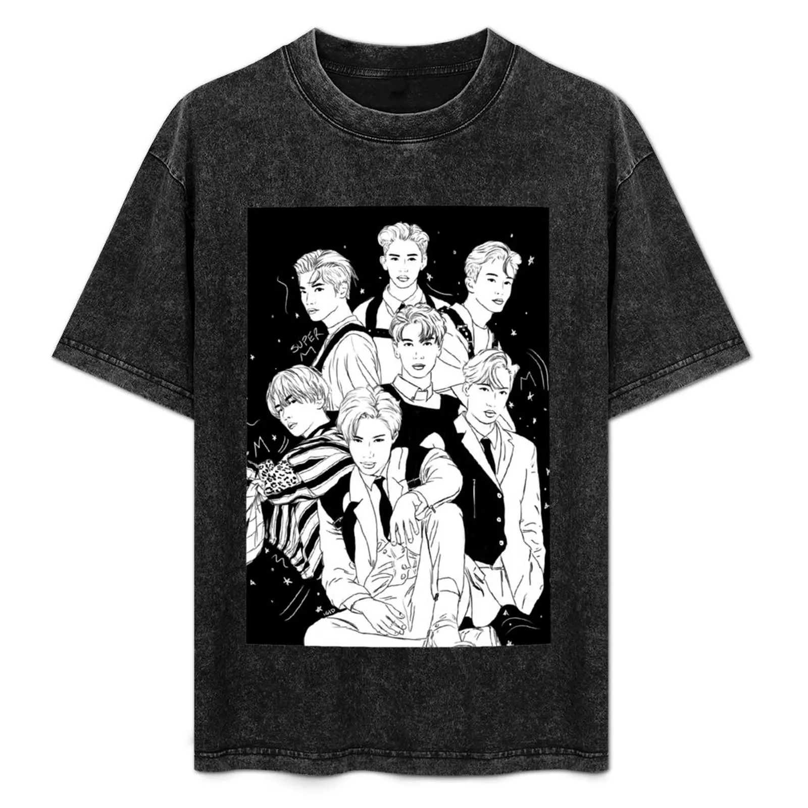 

SuperM Group Sketch T-Shirt cotton t shirts high quality t shirt personalised anime tshirt t shirt man casual T-Shirt