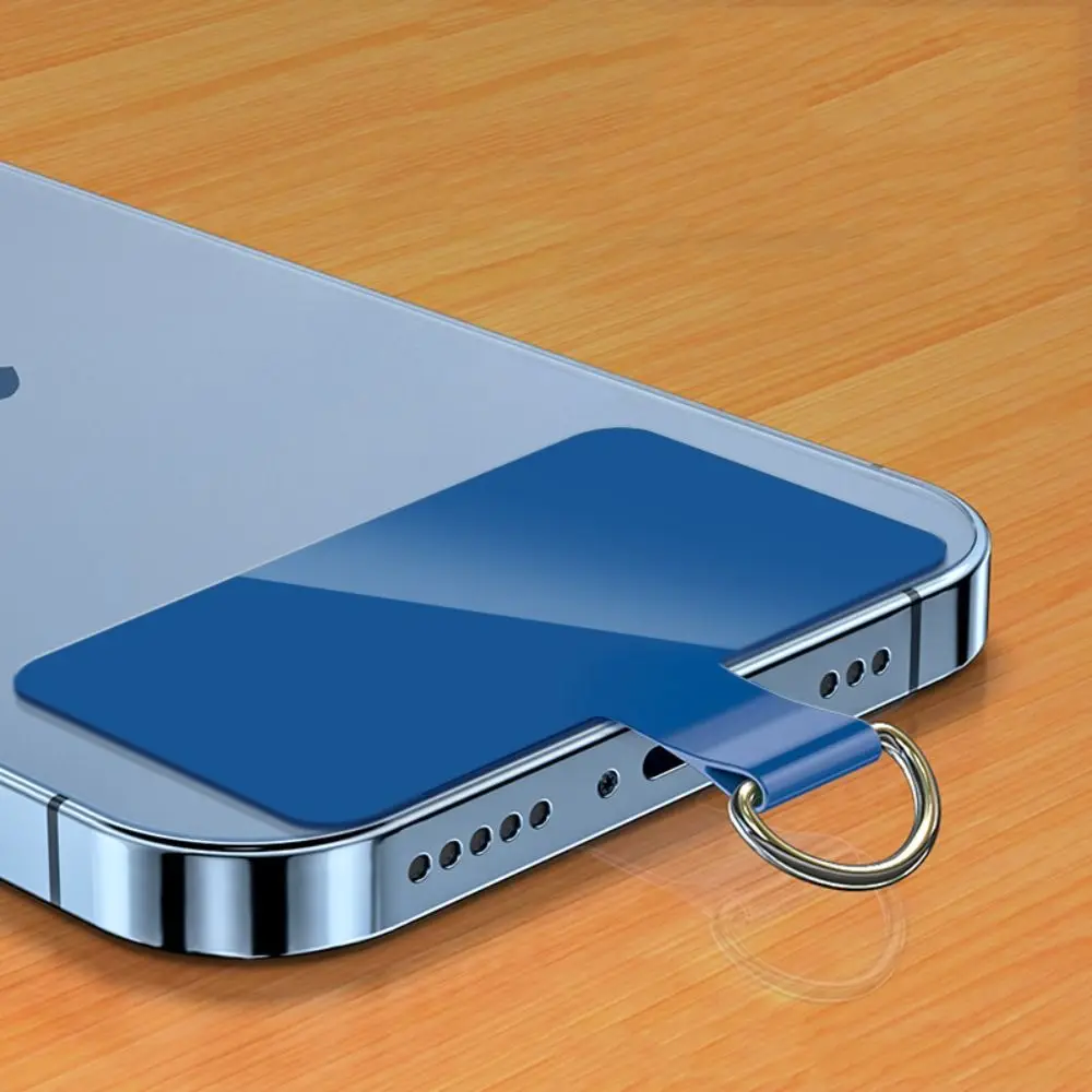 

TPU Mobile Phone Anti-lost Lanyard Gasket Metal Ring Anti-lost Phone Hanging Cord Strap Patch Mini Ins Universal Mobile Phone