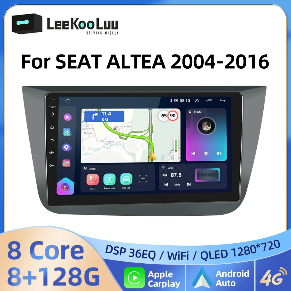 

LeeKooLuu Wireless CarPlay Android Auto Radio For SEAT ALTEA 2004-2016 Car Multimedia Player 2Din Autoradio 4G Wifi GPS Stereo