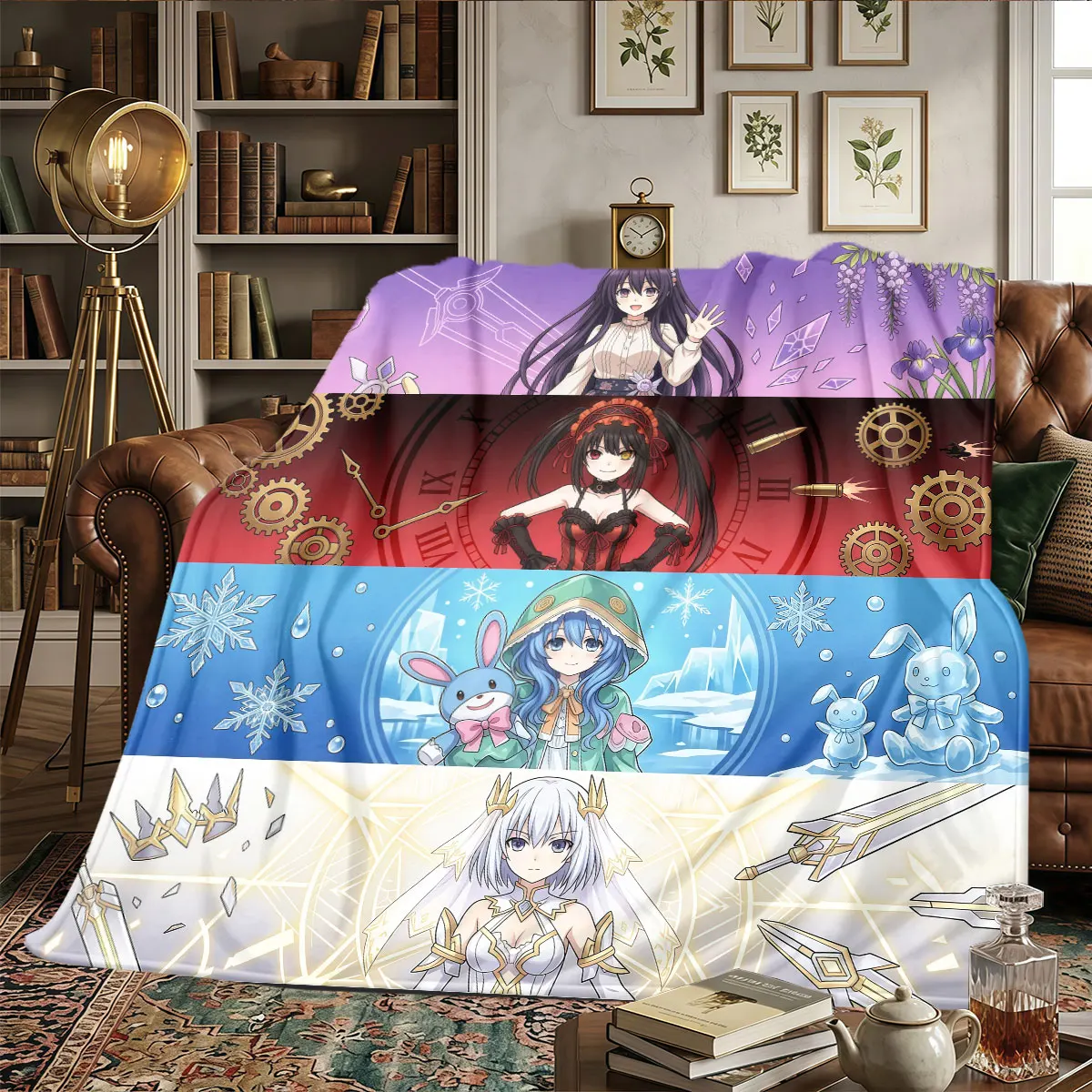 Date Live Patterns Home Blanket Lightweight and portable for Sofas Naps Warmth and Comfort Holiday Present -HE25