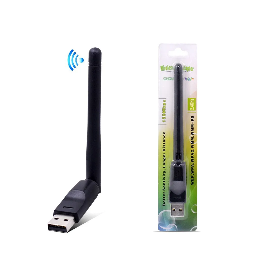 150 Мбит/с MTK7601 Беспроводная сетевая карта Mini USB Wi-Fi адаптер LAN Wi-Fi приемник-ключ антенна 802.11 b/g/n для ПК Windows