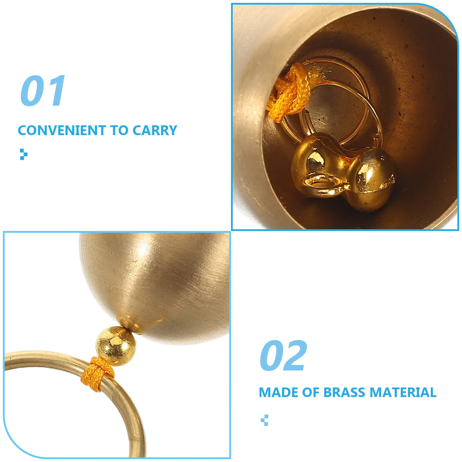 Small Brass Bell for Outdoor Use Hiking Camping Picnic Backpack Keychain Vintage Style Clear Crisp Sound Portable Anti Bear Bell