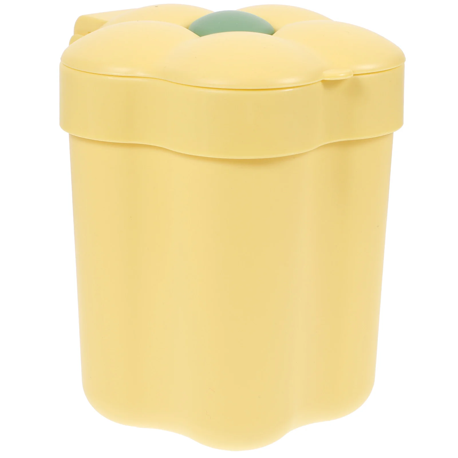 

Flower Trash Can Decorative Rubbish Bin Creative Garbage for Office with Lid Desktop Wastebasket Mini Small Bedside