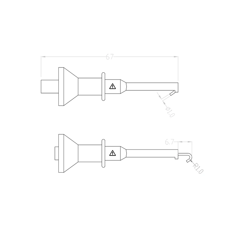 Multimeter-Sondenhaken, 4 mm Gewindebuchse, SMD-IC-Klemme, Federschäden, Testvergoldung, geeignet für Messleitung, 2 mm/4 mm/M4-Schnittstelle – Detail 5