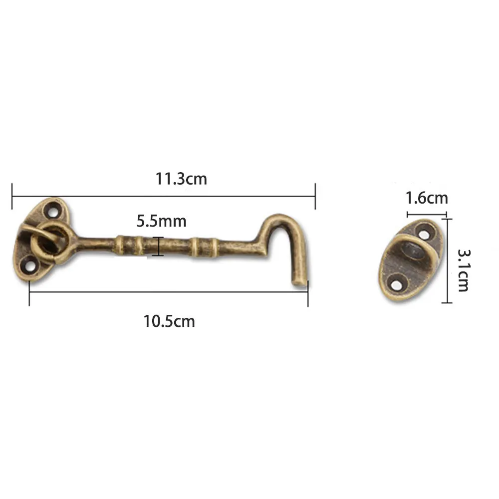 1pcs ทองเหลือง Bronze Cabin Hook และ Eye ไม้ไผ่รูปโบราณ Cabin Hook หน้าต่าง Cabin Hook ล็อคและ Eye Latch ล็อค Shed Gate