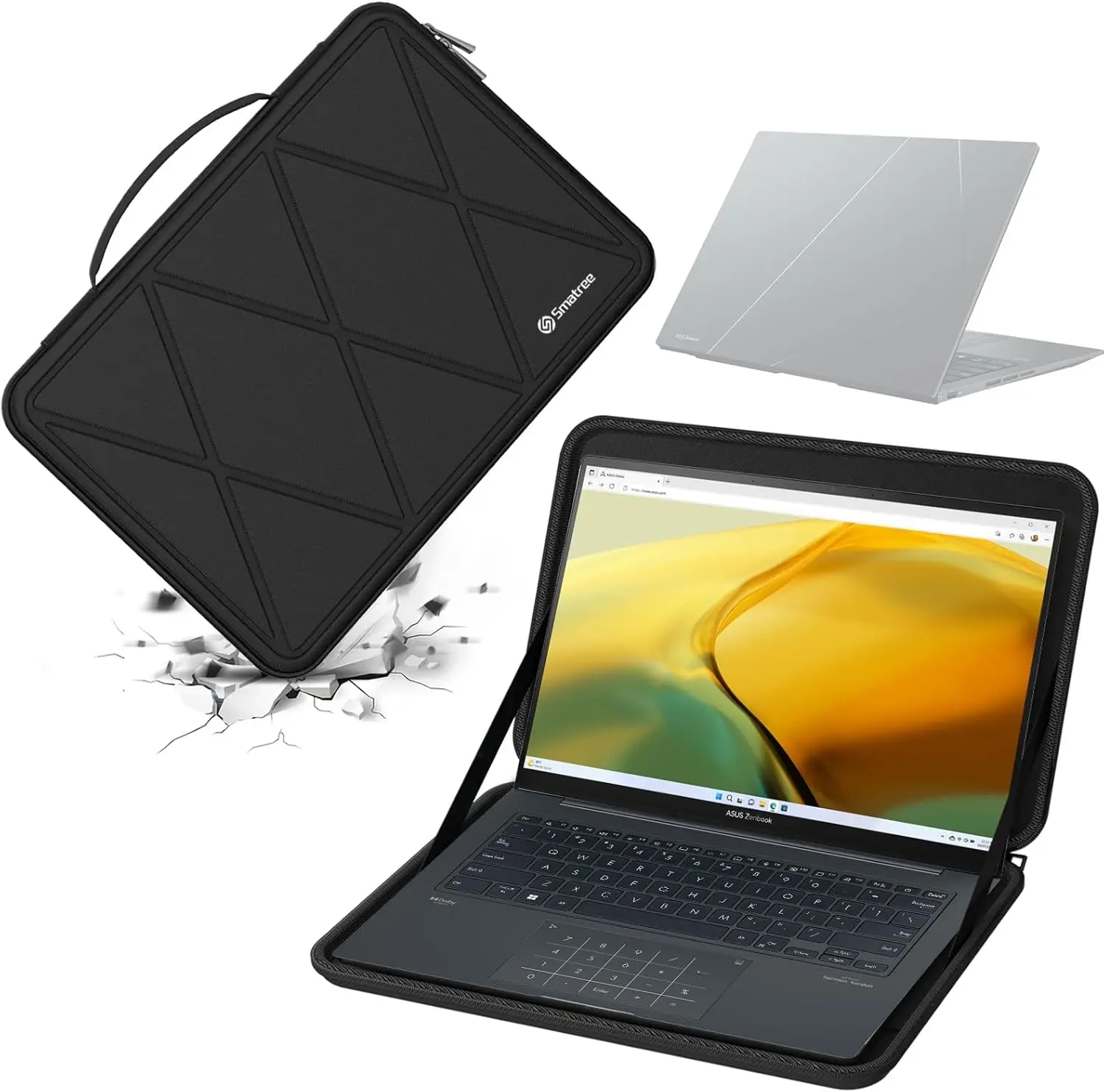 حافظة حماية صلبة من مادة EVA لهاتف ASUS Zenbook 14/14X OLED مقاس 14 بوصة، Vivobook S 14، Vivobook 14 Flip Series