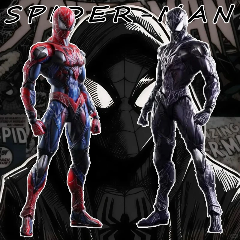 

28CM Play Arts Spider-Man Articulated Action Figure Model Doll Kit Joint Mobility Desktop Ornament Collectible Toys Statue Gifts