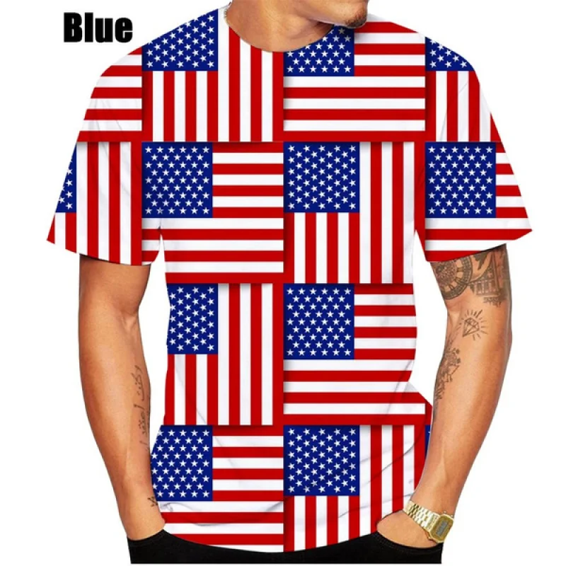 National Flag 3D Printed Casual T-Shirt Personality Fashion Unisex Hip Hop Round Neck Short Sleeve Tops