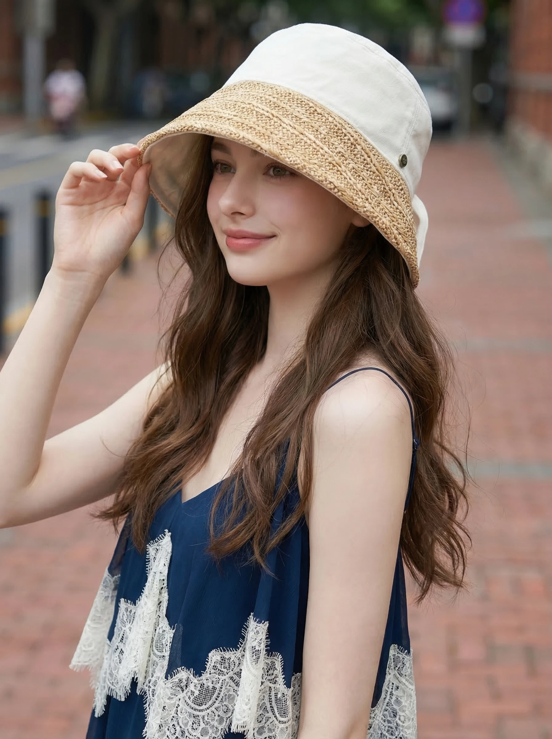 cappello-da-pescatore-naits-keits-da-donna-per-viaggi-all'aperto-protezione-uv-tesa-larga-parasole-reversibile-in-cotone-stile-estivo