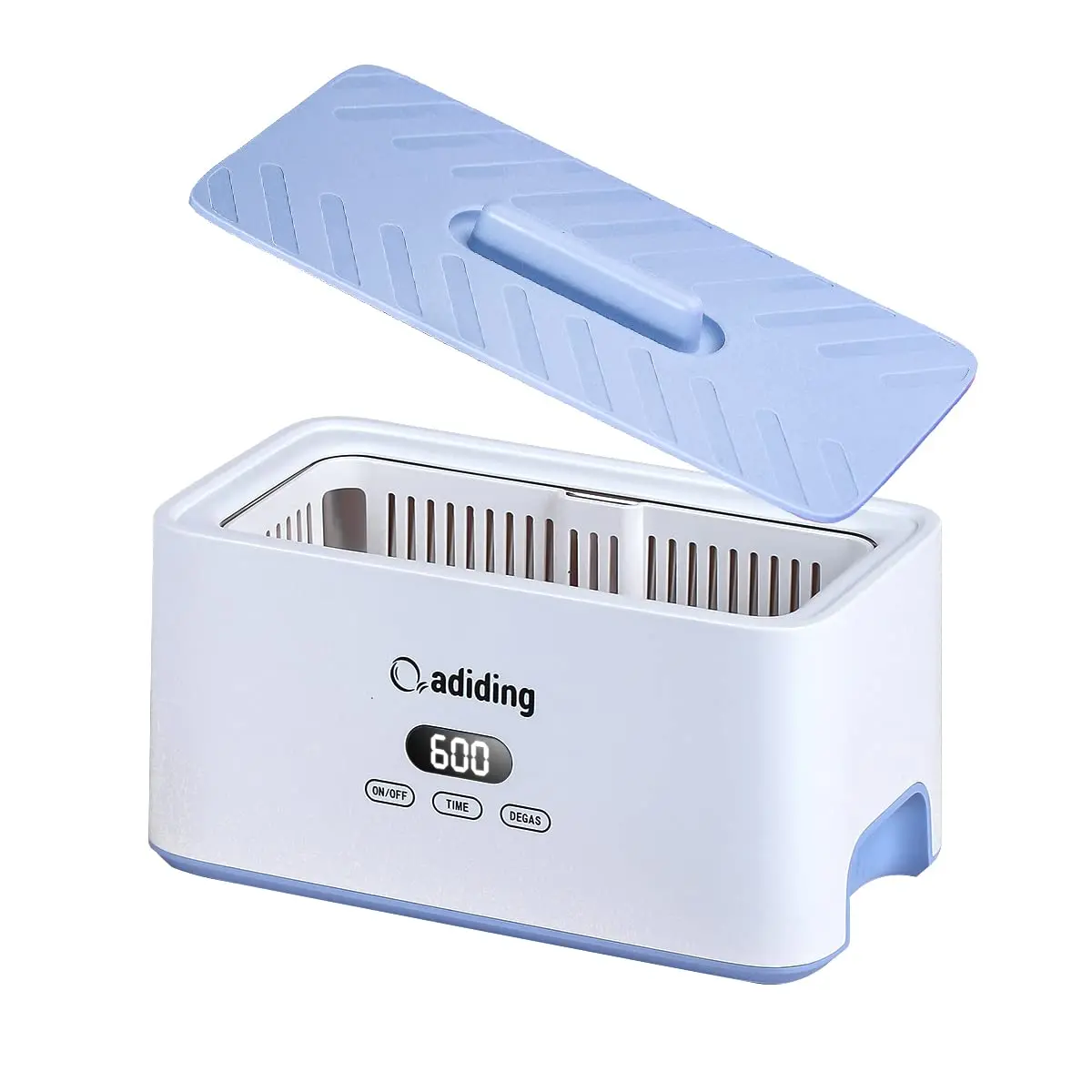 Sonic Jewelry Cleaner 1000mL with 5 Modes & Degassing for Rings, Earrings, Glasses, Coins - Blue