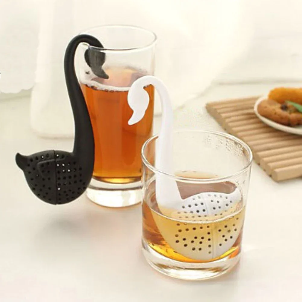 Cute Plastic Swan Shape Tea Infuser Reusable Portable Elegant Swan Tea Strainers Teaware Bar Tool Kitchen Accessories Home Decor