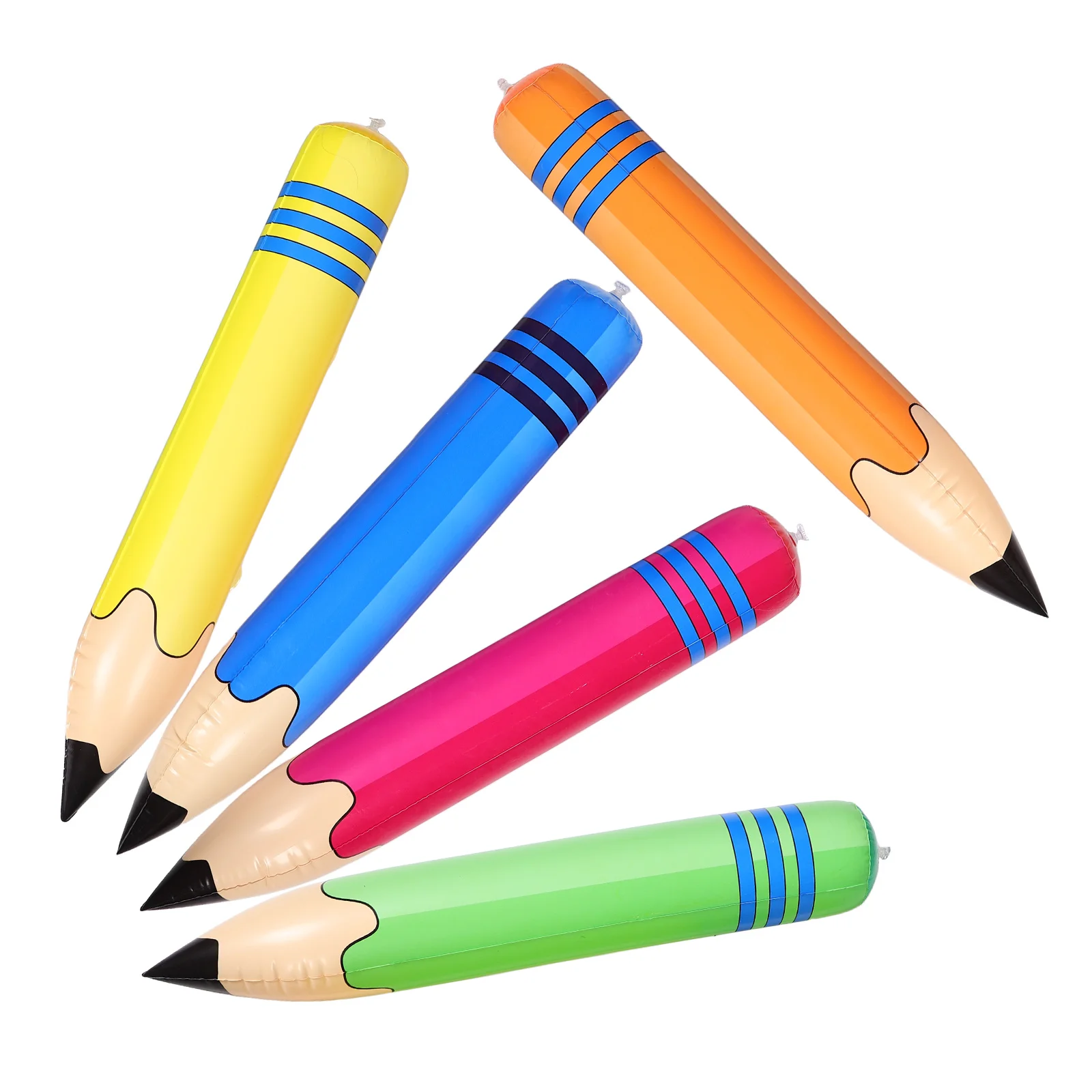 Lápis inflável gigante, 5 peças, balão divertido, decoração, escola, sala de aula, lápis de pvc, lembrança de festa de aniversário infantil