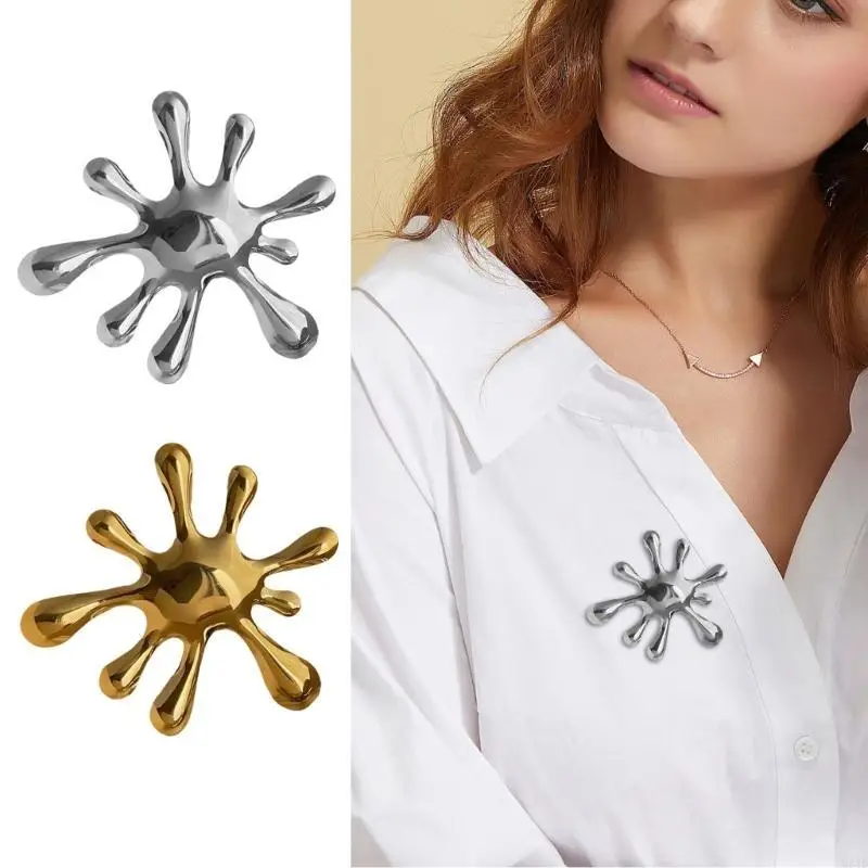 Modern Meets Brooch Vintage Irregular Ripple Pattern Brooch Fashion Metal Geometric Circular Pin for Various Occasions