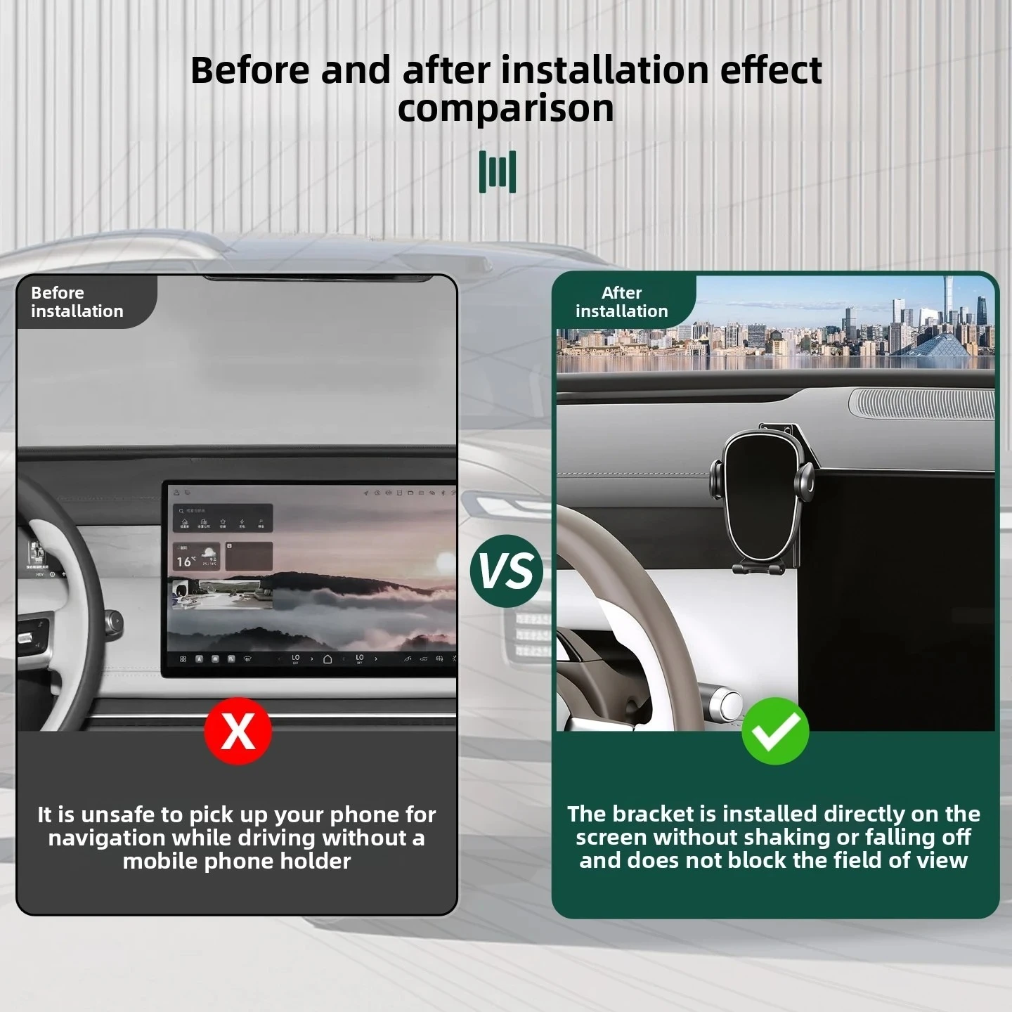 For Volkswagen ID. Era 9X Car Central Control Phone Holder Navigation Screen Gravity Holder Shockproof and Stable Accessories