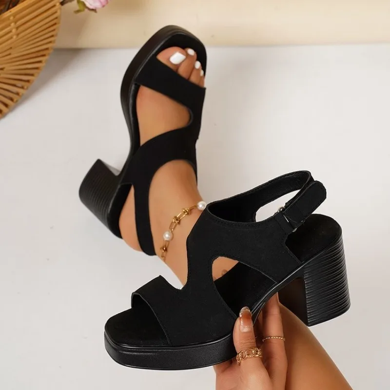 Damen Sommer Sandalen Mode Keilabsatz Damenschuhe Rutschfeste Damen-Sandalen Offene Zehen Espadrilles Schuhe – Detail 8