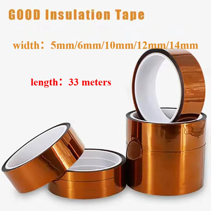 33M Polyimide Tape Gold Finger Tape for FPC/PCB Repair High Temperature Resistant Tear-Proof 5mm-14mm  Width Tape