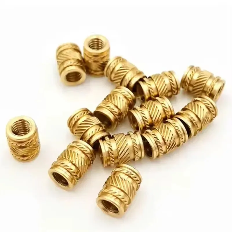 10pcs Customized Cnc Turning Thread Insert Brass Knurled Insert for Plastic 6-32 8-32 2-56 4-40 Heating Molding Nuts