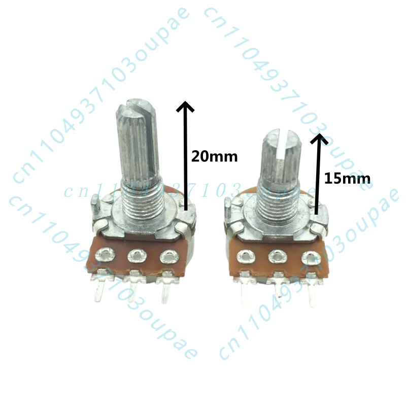 10Pcs for Puyao RK16 single potentiometer 3 pins, audio volume amplifier B1K 5K 10K 20K 50K