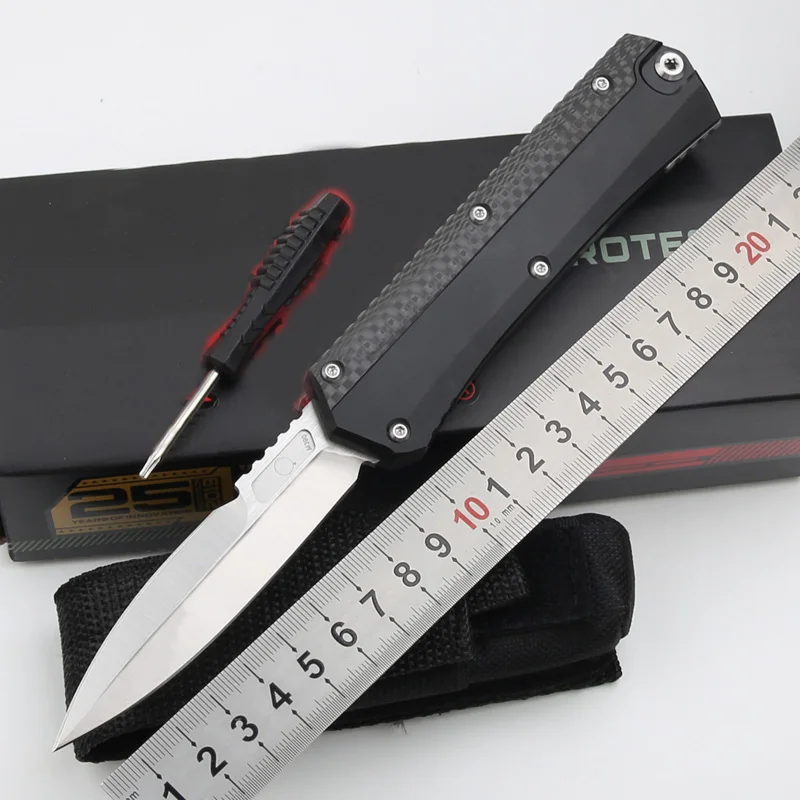 

New Snake God Carbon Fiber Handle Outdoor Hunting Knife D2 Blade Camper Hand Tool Exquisite Gift