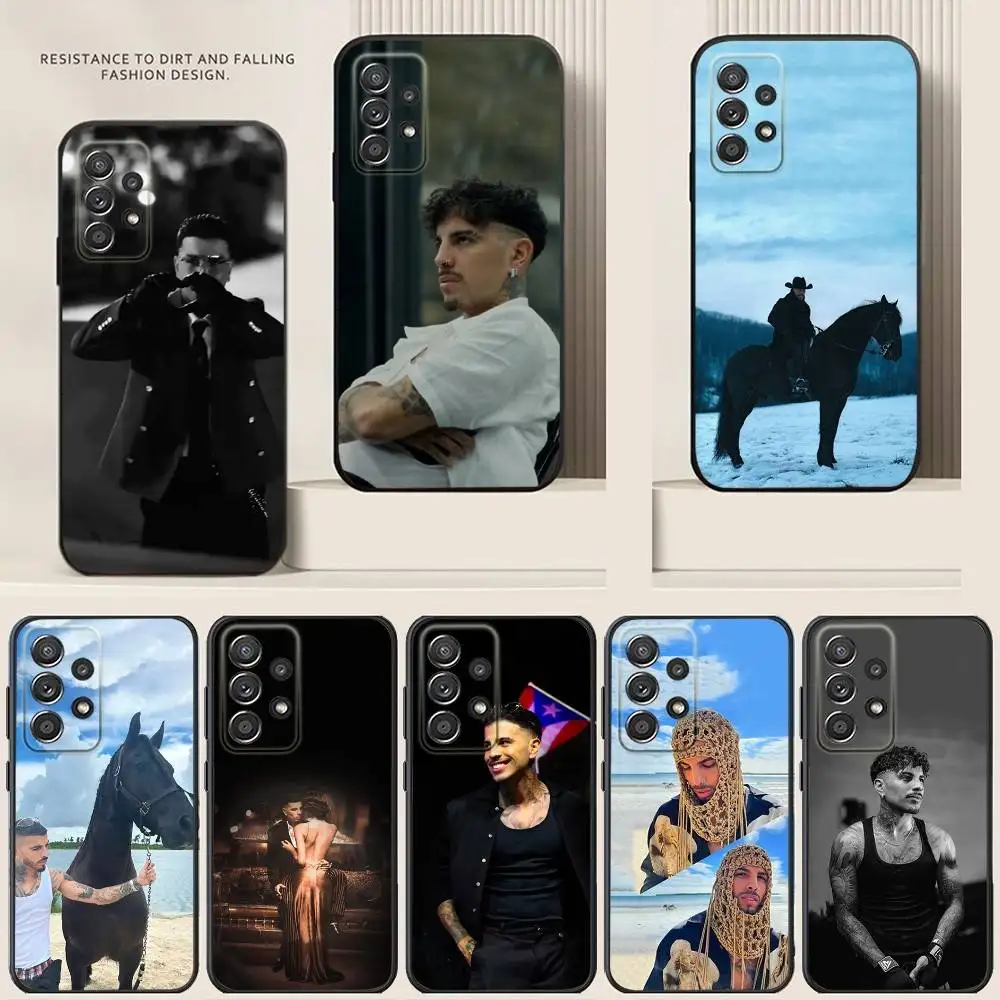 

Singer R-Rauw Alejandro Phone Case For Samsung S24,21,22,23,30,Ultra,20,Plus,Note,10,9,5G Black soft silicone case