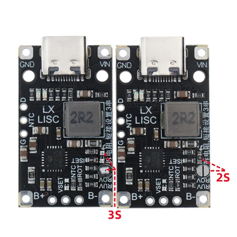A29F-5PCS Type-C BMS Lithium Battery Charging Boost Module 8.4V 12.6V With Balanced Support Fast Charge With Indicator