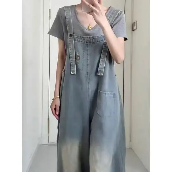 

Women'S Jumpsuits Jeans Long Overalls Solidcolor Doublebreasted Sleeves New Summer Jumpsuit Warmth Thermal One Halter