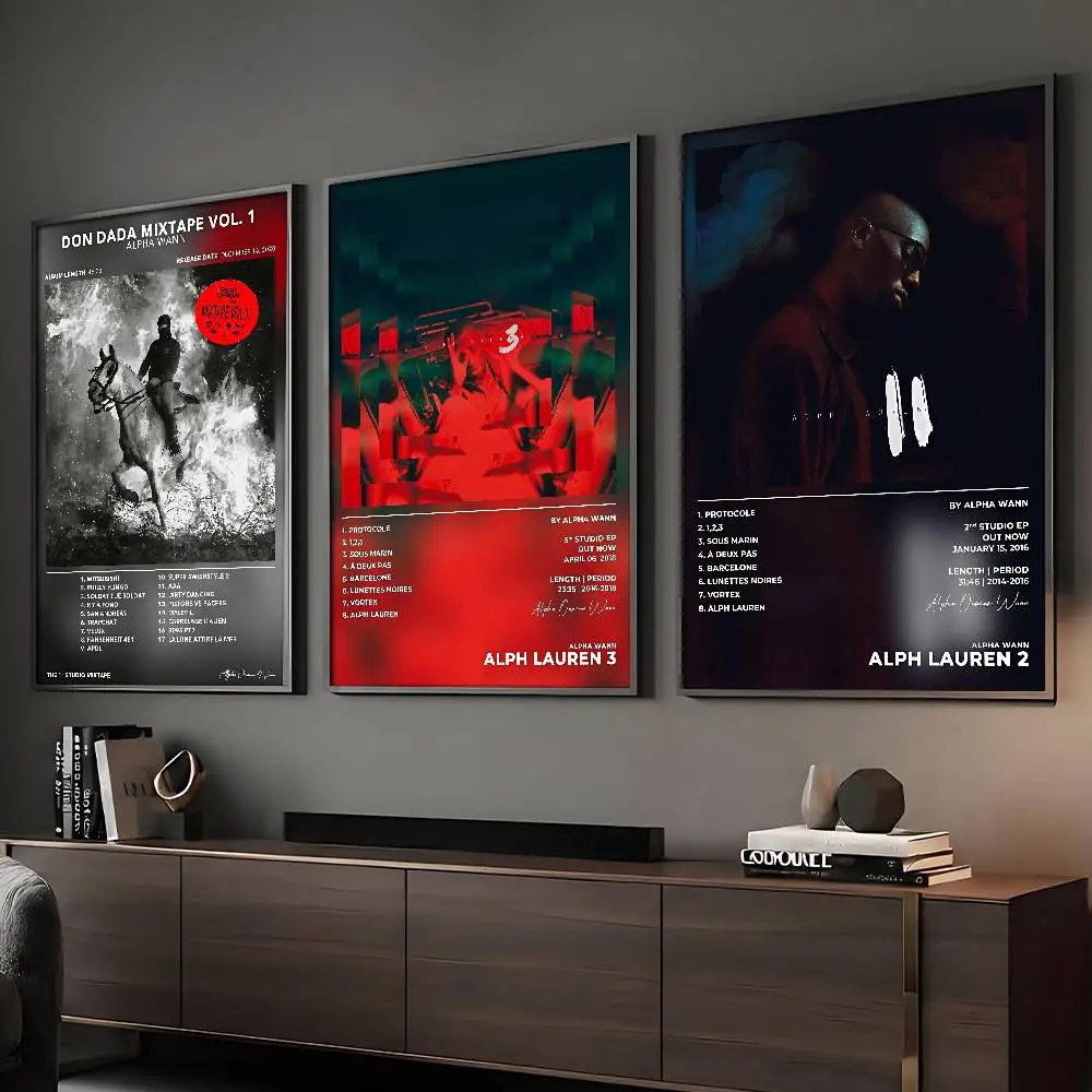 Rapper Alpha Wann Poster HD Sticky Wall Art Printing Waterproof Home Living Bed Room Bar Aesthetic Decor
