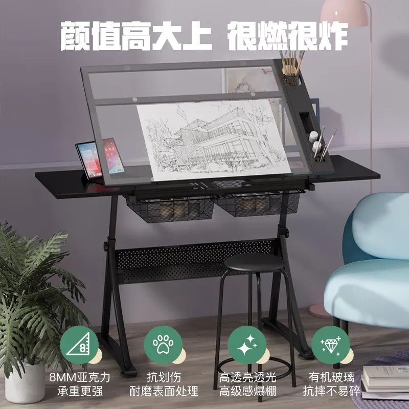 Lifting painting table drawing  art painting national map puzzle workbench table