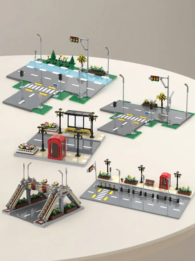 

Модель-конструктор Ci T-aped Street Brie: Пешеходный переход с мелкими деталями, базовая пластина, бордюр, игрушка для подростков