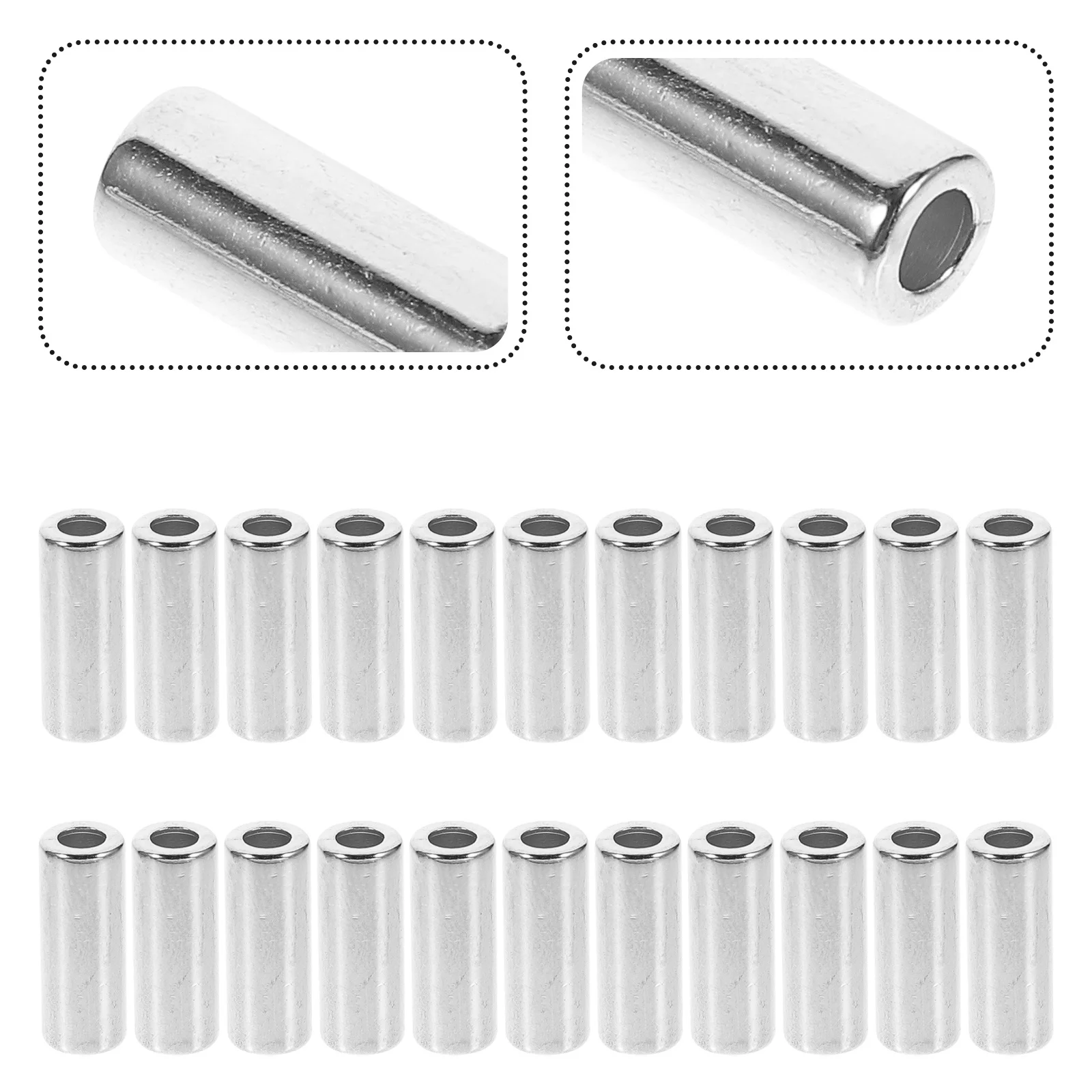 30 قطعة من حلقات معدنية لتثبيت الحبال، خرز أسطواني من السبائك لحاملات النباتات المعلقة وأكياس الحبال وأعمال الحرف اليدوية