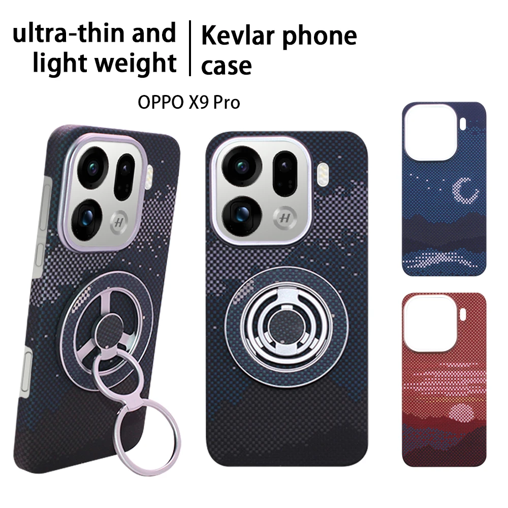 Oppo X 9 pro Phone Case Kevlar Aramid Fiber Carbon Fiber Slim Thin Compatible with Magsafe - Protective Cover for Oppo X 9 pro