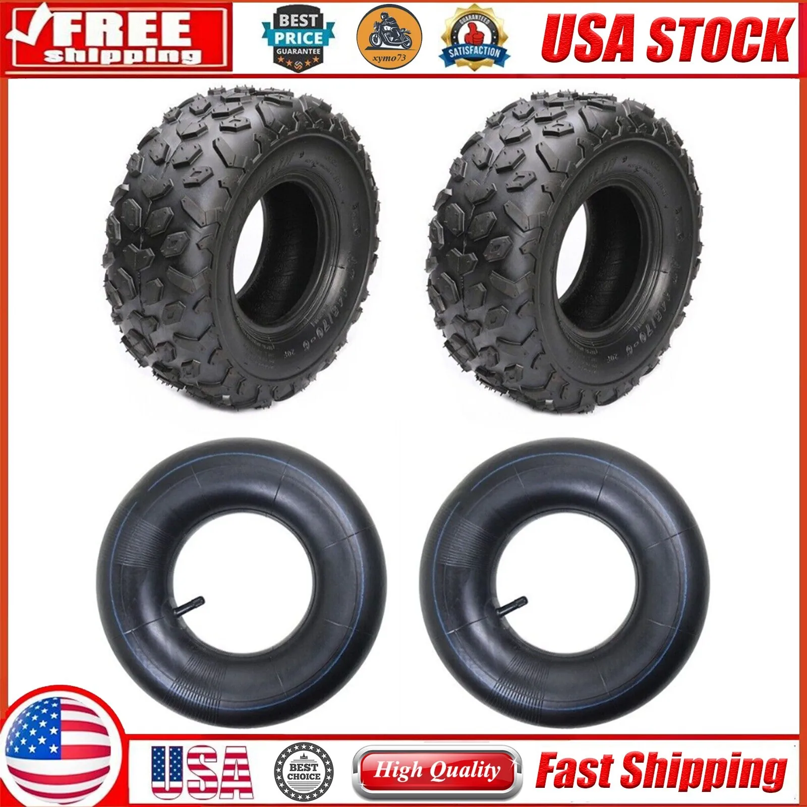 

2pcs 145/70-6 Tire & Tube for Suzuki LT50 Go Kart Mini Bike ATV Lawn 145x70-6