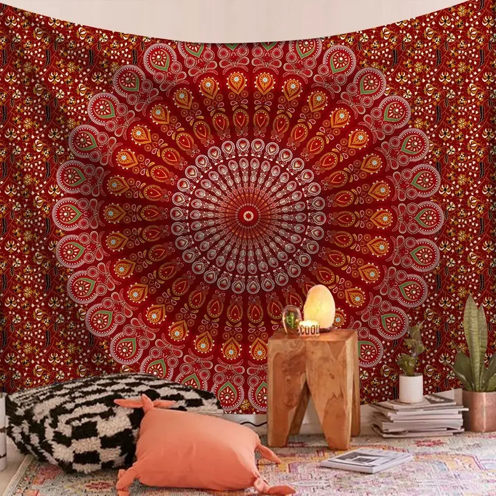 Indian Mandala Tapestry Wall Hanging Sandy Beach Throw Rug Blanket Camping Tent Travel Mattress Bohemian Tapestries