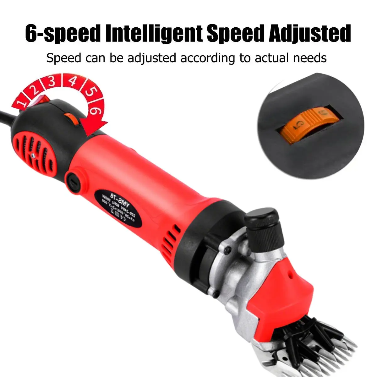 6 Gears Speed Electric Sheep Goat Shearing Machine Trimmer Automation Tool Wool Scissor Cut Machine With Box 13 Teeth Clippe