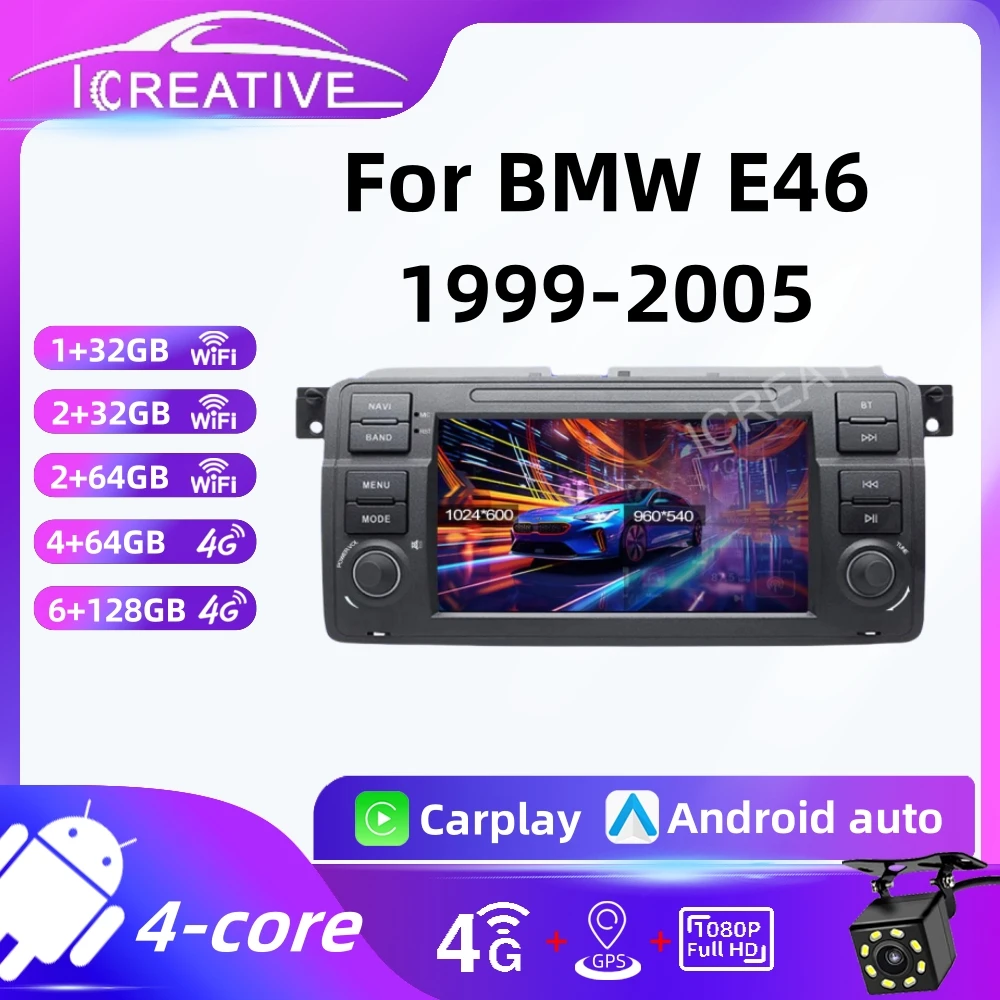 Car Radio Android for BMW E46 M3 316 323 328 Coupe 318 320 325 330 Carplay Multimedia Player 2Din Stereo Autoradio Navigation