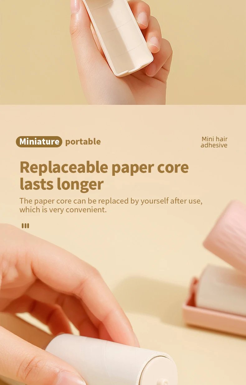 Mini Faltbare Fusselrolle Tragbarer Klebriger Tierhaar-Entferner Abreißbares Klebepapier Staub- und Fluschenreiniger für Kleidung Sofa Reisegebrauch – Detail 12