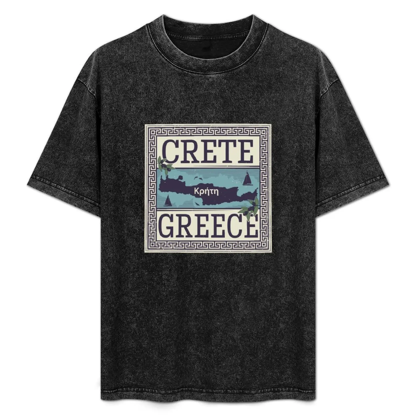 Crete, Greece T-Shirt vintage clothes korean fashion oversized t shirt T-shirts for men cotton