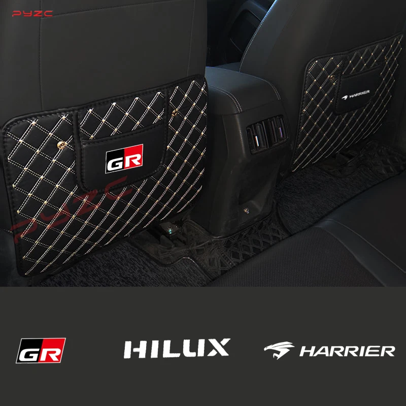 Car Seat Back Rear Anti Kick Pad Protective Mat Cover For Toyota Sport GR Harrier Hilux Surf  Vigo Revo Auto Accessories