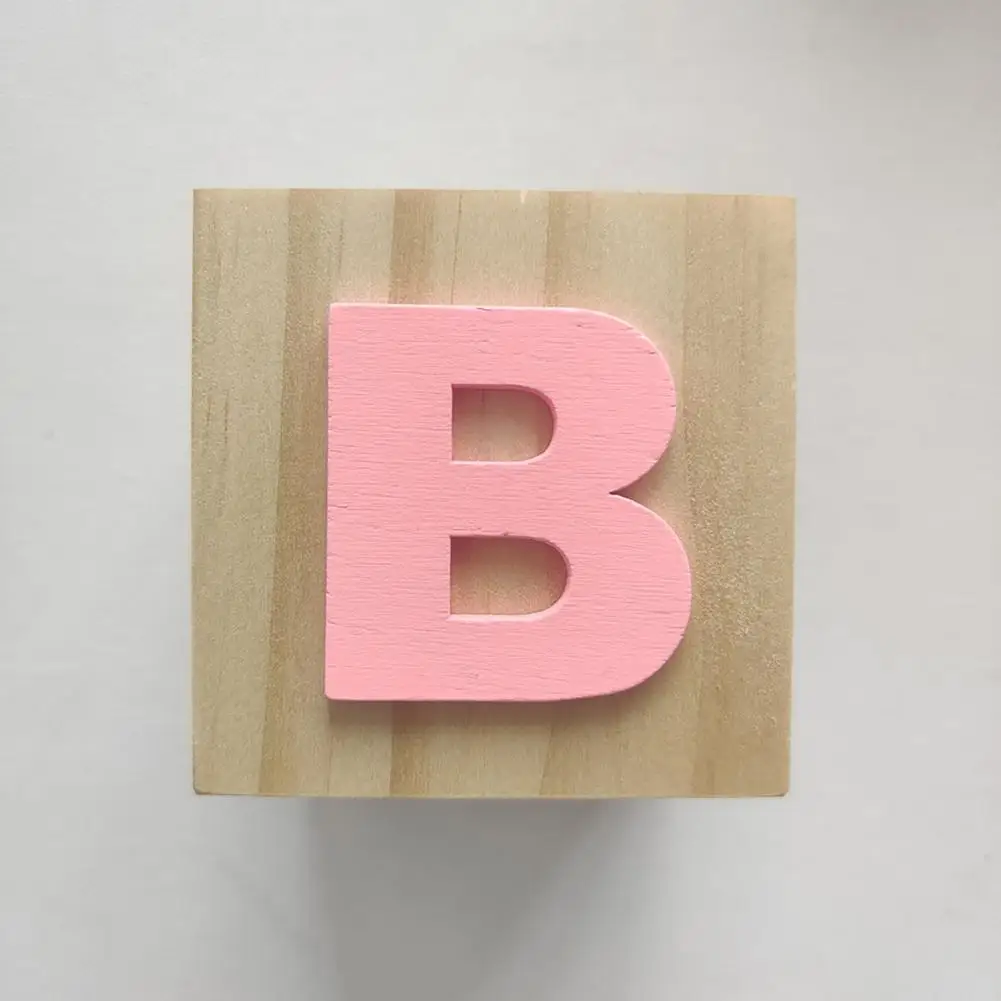 Letter Block Useful Sturdy Alphabet Block Portable 26 English Letter Wooden Block Household Supplies