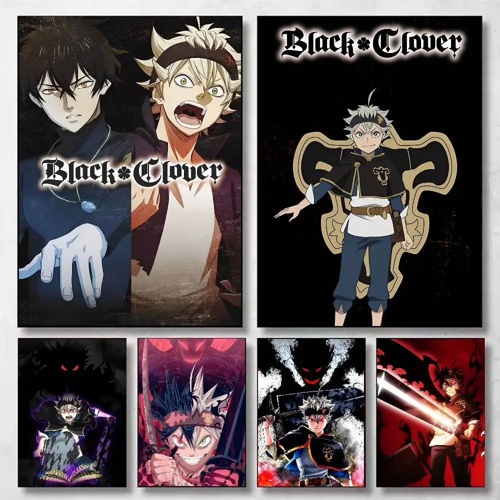Black Clover Anime-Poster, Wandbild für Wohnzimmer, Schlafzimmer, Wand, Büro, Wanddekoration, Geschenk für Freunde, ungerahmt