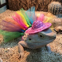 Bearded Dragon Cosplay Supplies Tutu Dress Costume Party Accessories Lizard Photo Props Dress Up Costume Pet Headdress Gift