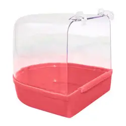 Plastic Transparent Hanging Bird Bathtub Shower Box Case Bird Accessory Bathing Tub Bathtub Shower Box Bird Cage Parrot Supplies